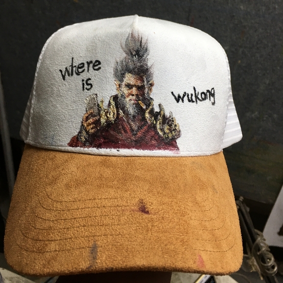 Handpainted Monkey Wukong Baseball Hat - Picture 1 of 4